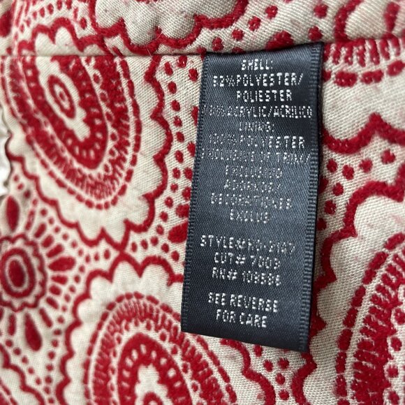 Arden B Women's Blazer Medium Tapestry Style Cropped Red and Cream Vintage y2k - Picture 8 of 9